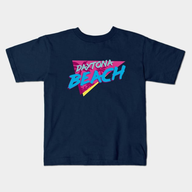 Daytona Beach Florida 80's Style Kids T-Shirt by Hixon House